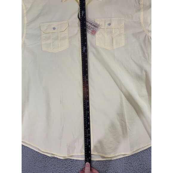 Men's Free Planet 4X Button-up Short Sleeve 4X Yellow Shirt Stretch - Picture 6 of 10